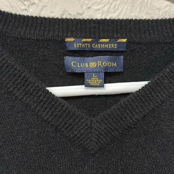 Club Room Men's Black Estate Cashmere Sweater Size Large - Picture 2 of 5